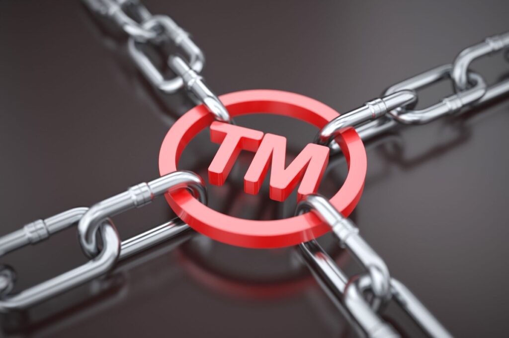 Trademark symbol in chains
