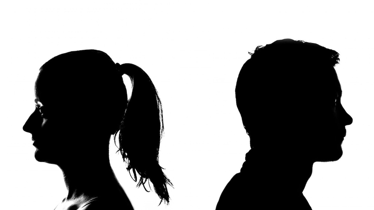 Couple opposite each other