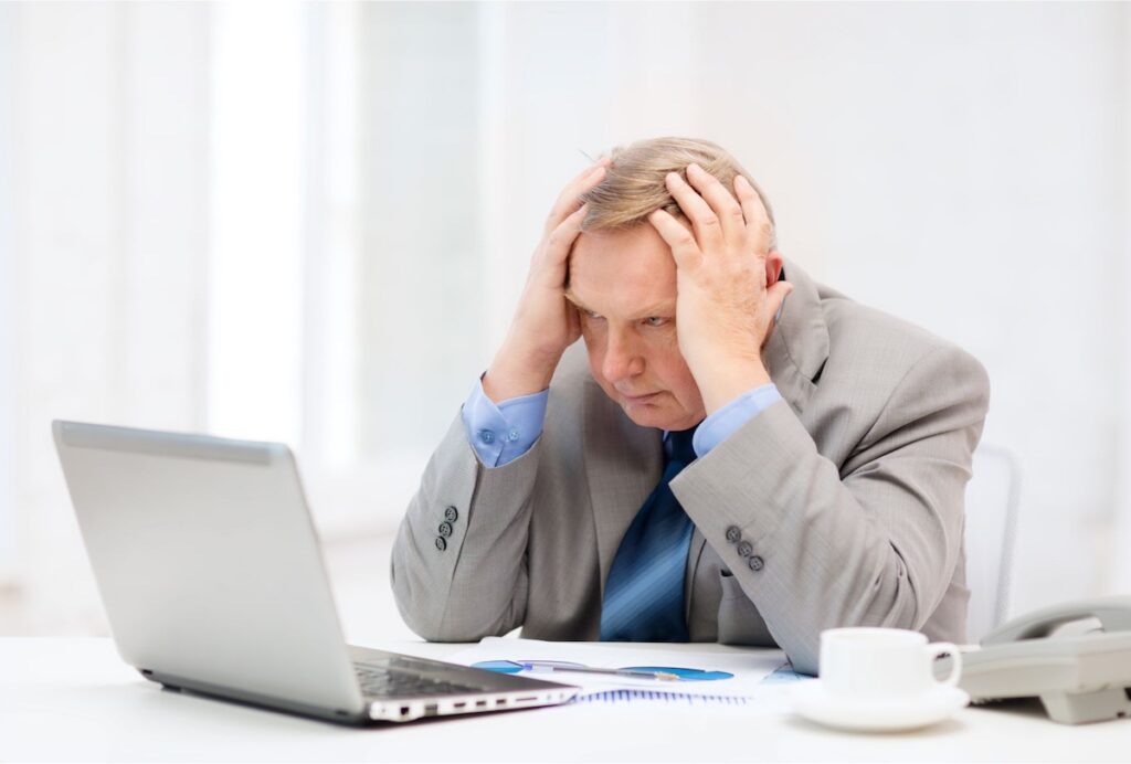 Upset businessman