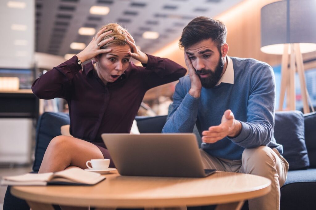 Upset business people