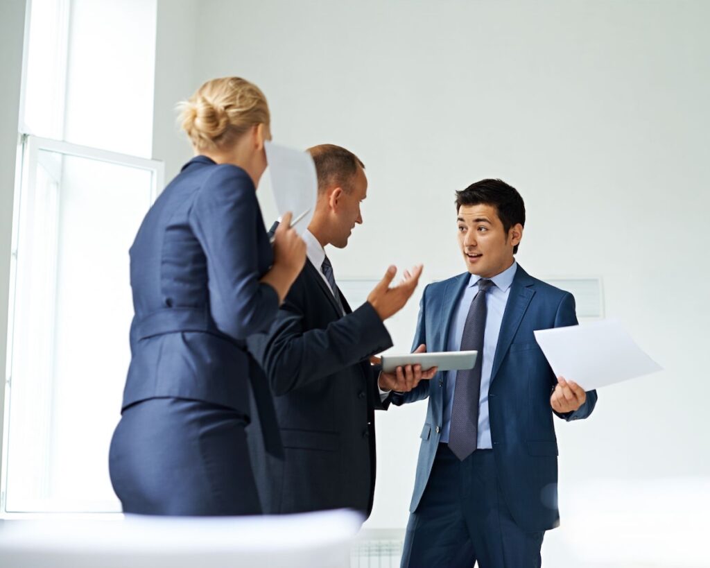 Business people disagreeing