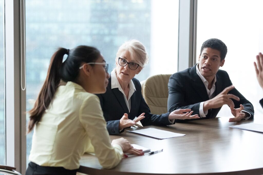 Discussing business issues