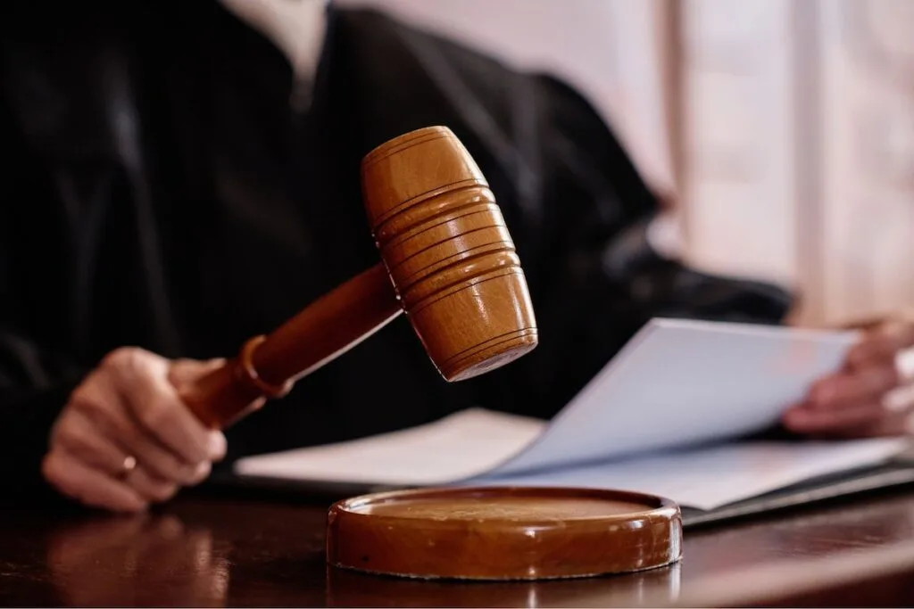 Judge with gavel