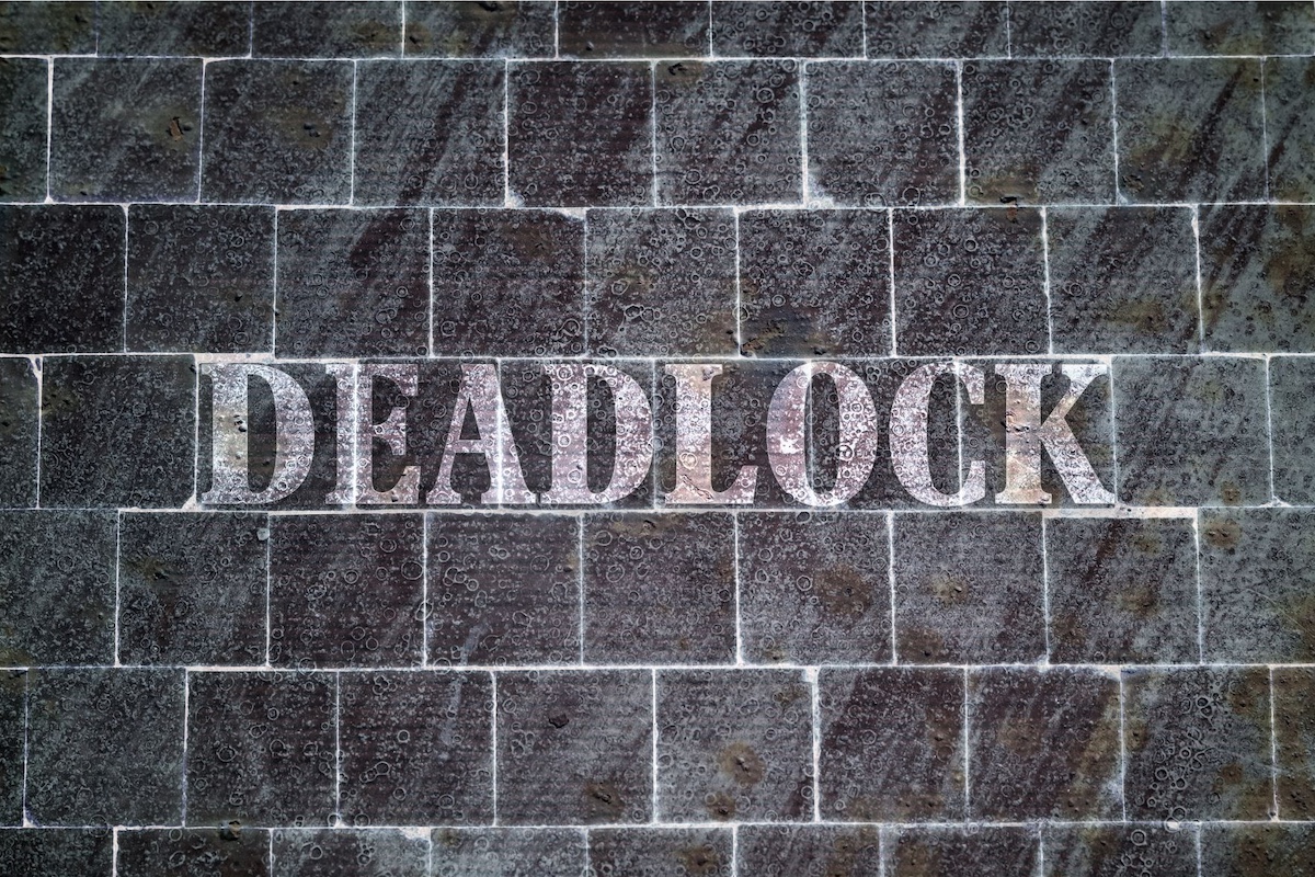 Brick wall with deadlock on it