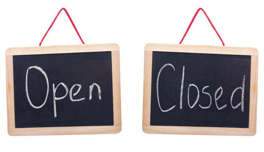 Open or closed signs