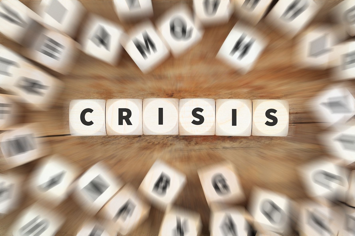 Crisis spelled out in tiles