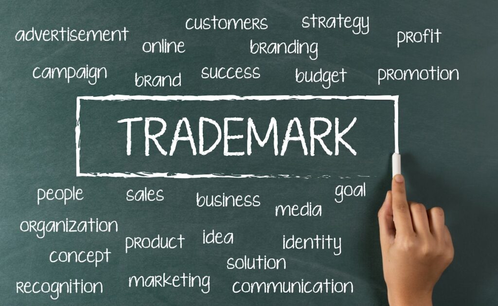 Trademark with activities on a chalkboard