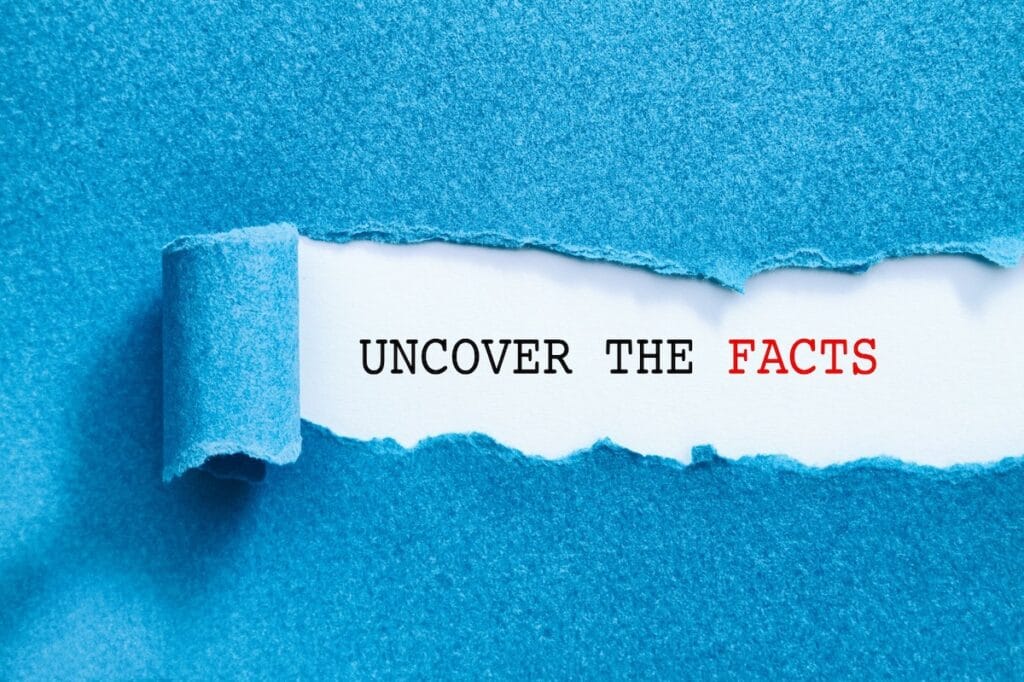 Torn paper that uncovers the facts