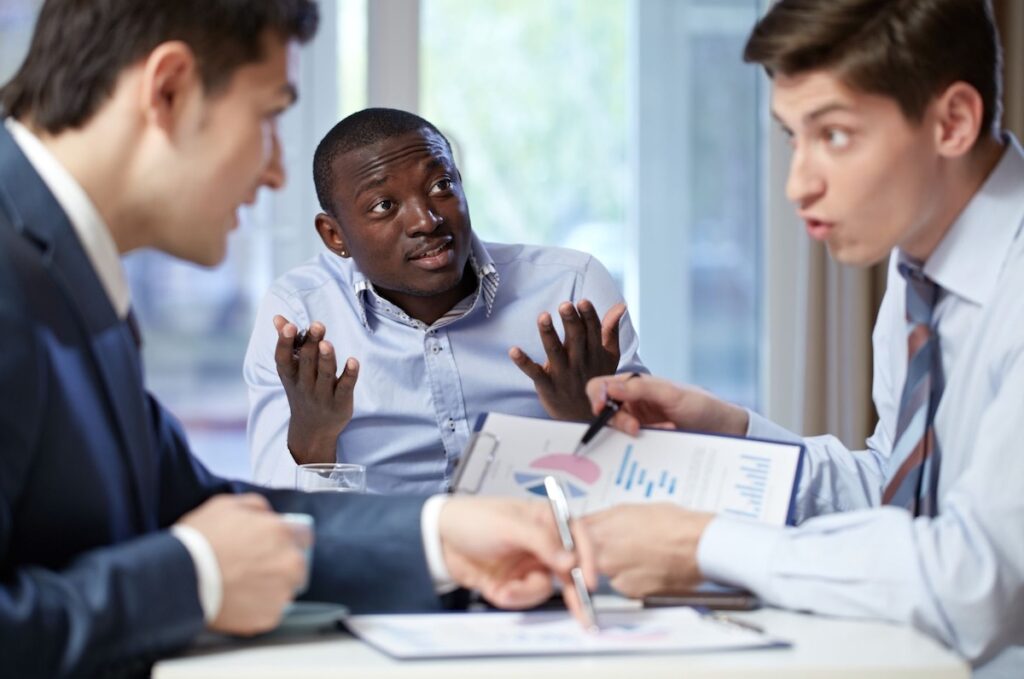 Business partners in disagreement